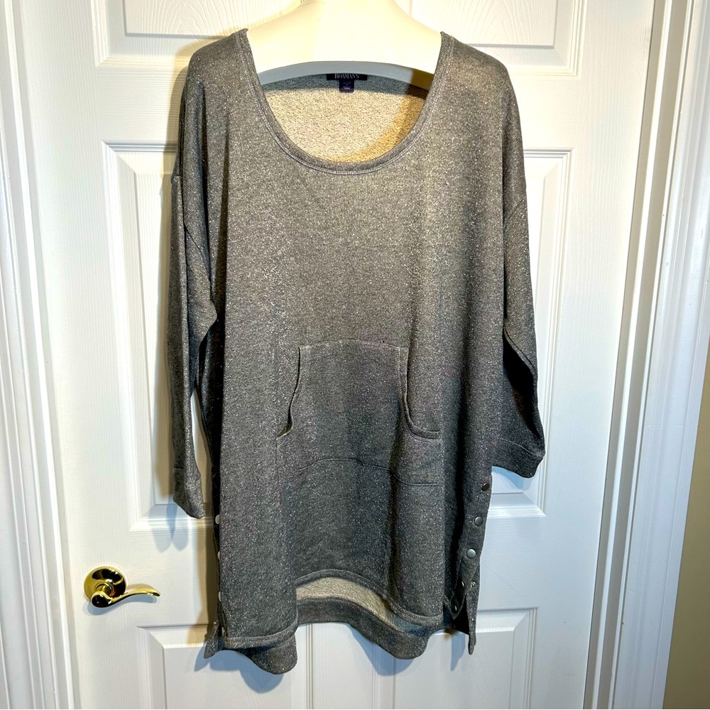 Roaman’s Metallic Snap Side Tunic